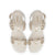 Milan Flat Sandal In Ivory Leather