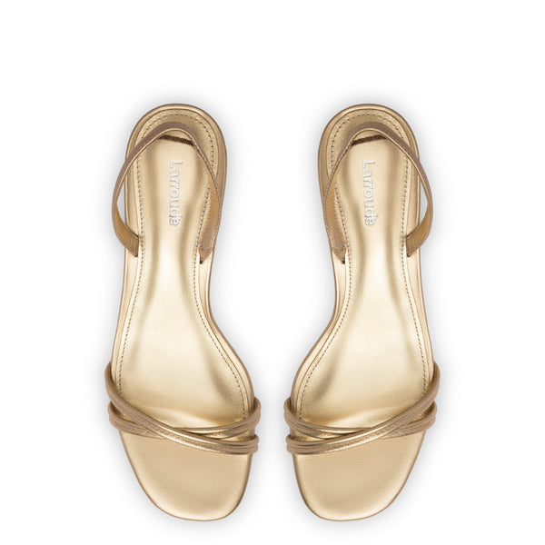 Mini Annie Sandal In Gold Metallic Leather