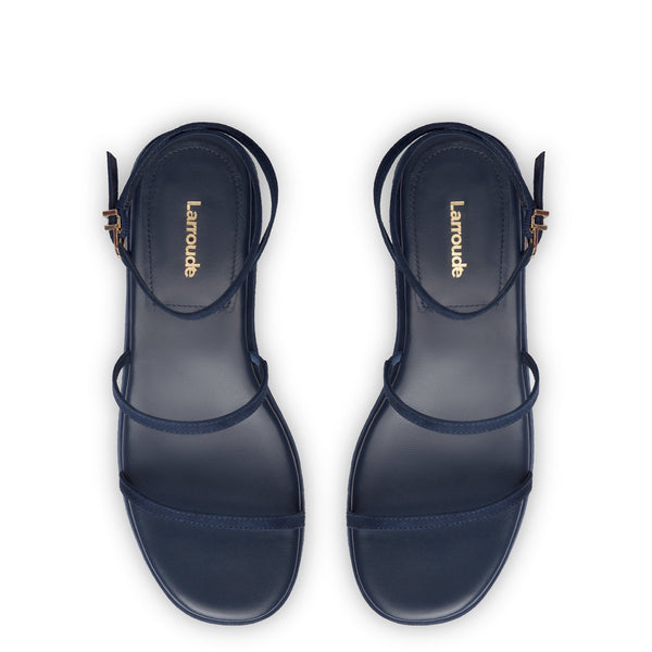 Gio Flatform Sandal In Navy Suede