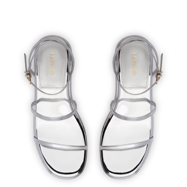 Gio Flatform Sandal In Specchio Silver