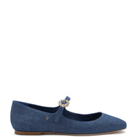 Blair Ballet Flat In Blue Denim