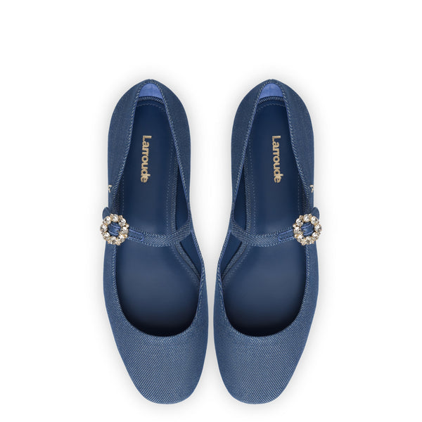 Blair Ballet Flat In Blue Denim