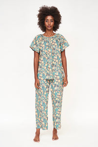 Pajama Pant Set in Onyx Bloom