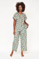 Pajama Pant Set in Onyx Bloom