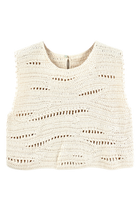 Marin Hand Macrame Top in Bone