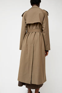 Mijeong Park Wool Blend Long Trench in Light Olive