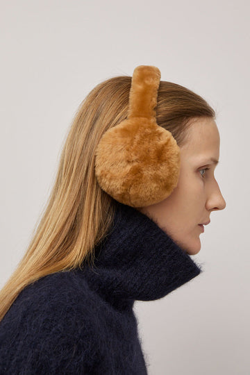 Muhlbauer Janis Lambskin Ear Muffs in Gold