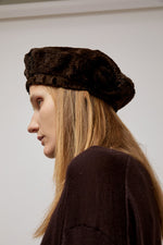 Muhlbauer Nessie Velvet Beret in Dark Brown