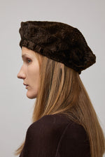 Muhlbauer Nessie Velvet Beret in Dark Brown