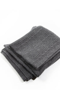 CABLE CASHMERE THROW BLANKET