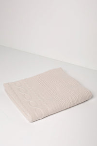 CABLE CASHMERE THROW BLANKET