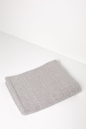 CABLE CASHMERE THROW BLANKET