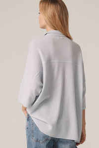 RUE BUTTON-UP CASHMERE TOP