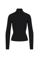 JULIETTE FITTED CASHMERE QUARTER-ZIP