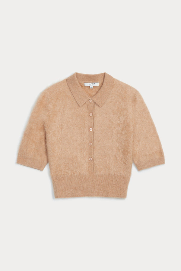 MAISIE BRUSHED CASHMERE COLLARED SWEATER