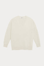 GLADYS BRUSHED CASHMERE V-NECK SWEATER