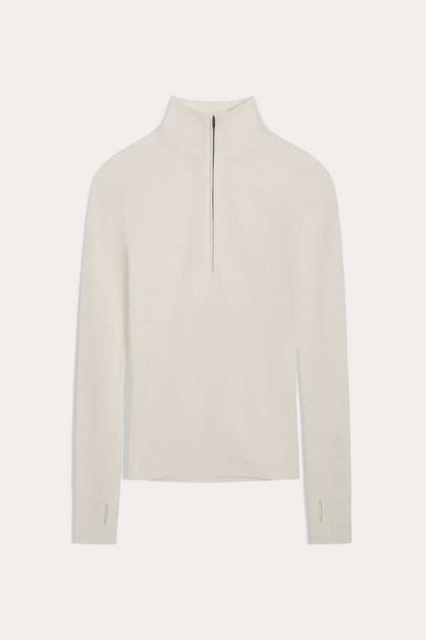 JULIETTE FITTED CASHMERE QUARTER-ZIP