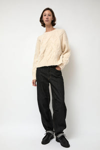 NYMANE Rita Cable Sweater in Ivory