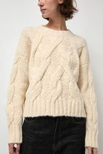 NYMANE Rita Cable Sweater in Ivory