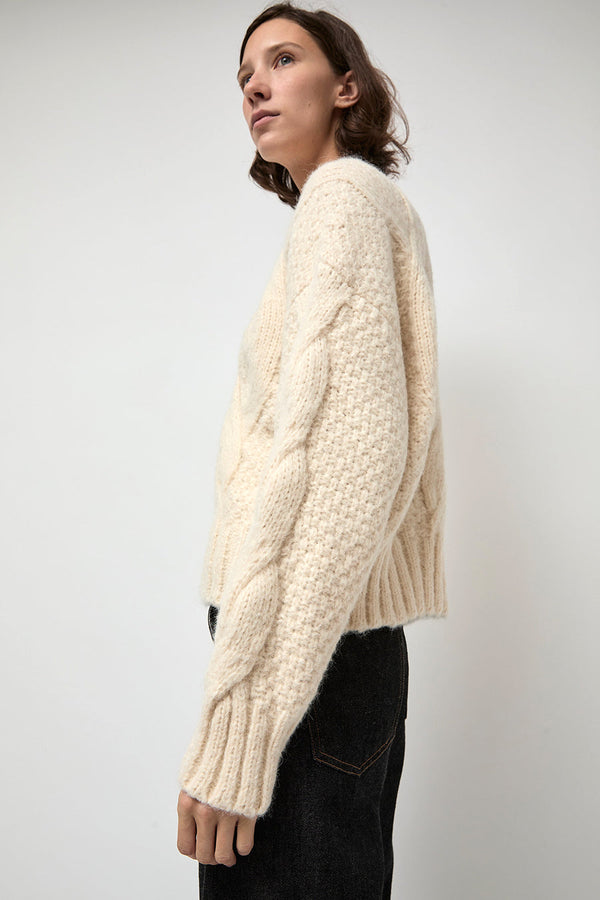 NYMANE Rita Cable Sweater in Ivory