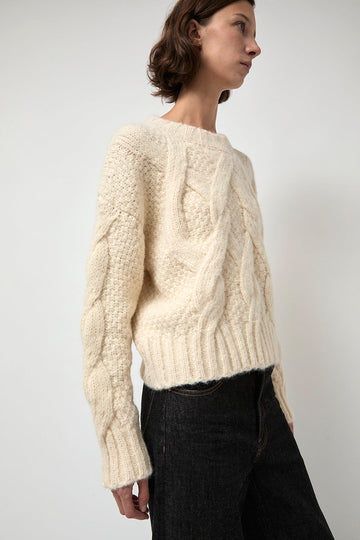 NYMANE Rita Cable Sweater in Ivory