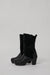 No.6 9" Pull On Shearling Clog Boot on High Heel in Black Suede on Black Base