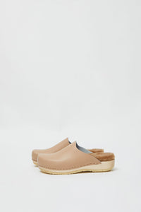 No.6 Contour Clog with Shearling on Flat Base in Camel