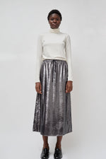 No.6 Inez Skirt in Silver Pony Hair