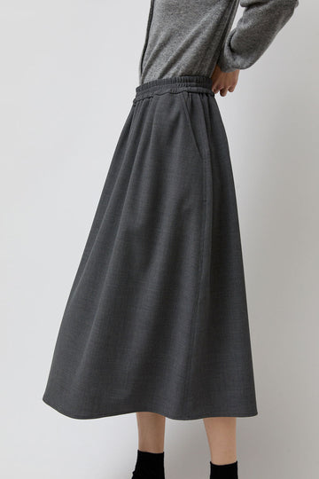 No.6 Nic Skirt in Solid Grey Wool