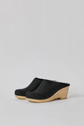 No.6 New School Clog on Wedge in Black