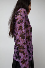 No.6 Rosa Turtleneck in Purple and Black Vineyard Lace