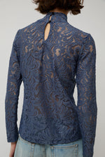 No.6 Scout Turtleneck in Indigo Lace