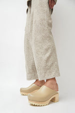 No.6 Liza Clog on Mid Tread in Clay with Bone Shearling