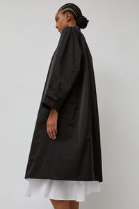 Nothing Written Nylon Volume Balmacaan Trench in Black