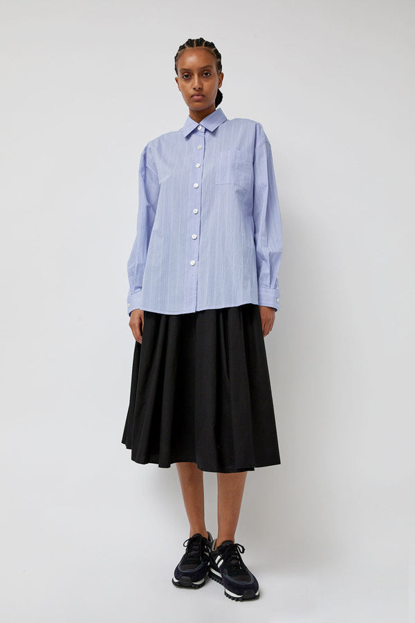 Nothing Written Timon Striped Cotton Shirt in Blue Stripe