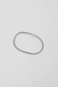 Numbering 4 Prong N-dia Tennis Bracelet in White