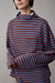 ONA LONG SLEEVE | CORNFLOWER AND BURGUNDY STRIPE