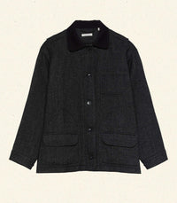 PASCUAL WOOL JACKET -- CHARCOAL HERRINGBONE