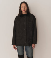 PASCUAL WOOL JACKET -- CHARCOAL HERRINGBONE