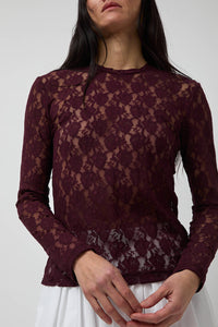 No.6 Ash Tee in Bordeaux Lace