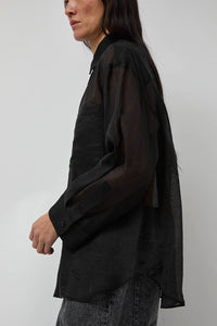 No.6 Lake Shirt in Black Organza