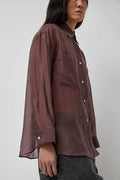 No.6 Lake Shirt in Plum Organza