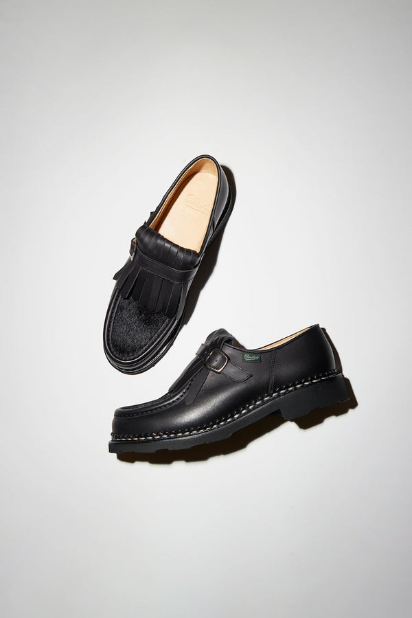 Paraboot Nyons Shoe in Lisse Noir Poils Noir