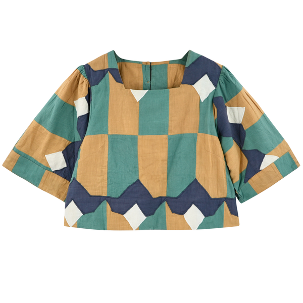 Provence Top in Teal Origami