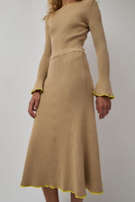 Rodebjer Fly Rib Skirt in Hazelnut