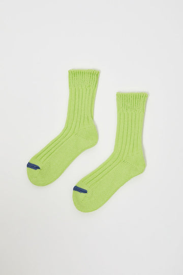 Rototo Chunky Ribbed Socks in Lime