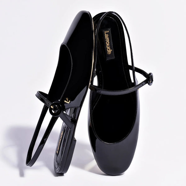 Georgina Ballet Flat In Black Patent Leather