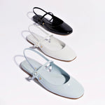 Georgina Ballet Flat In White Patent Leather