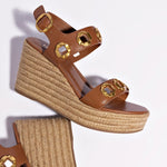 Milan Espadrille In Caramel Leather