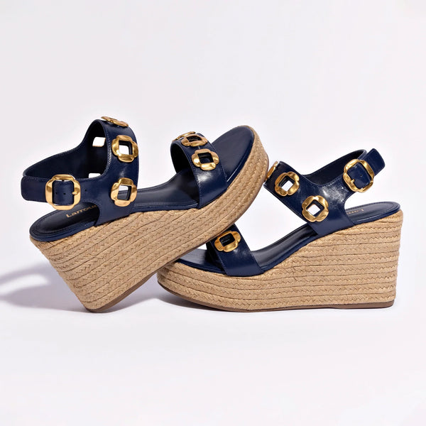 Milan Espadrille In Navy Leather